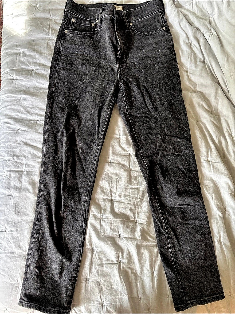 Madewell The Perfect Vintage Jean Straight Leg Jeans in Black Waist 25